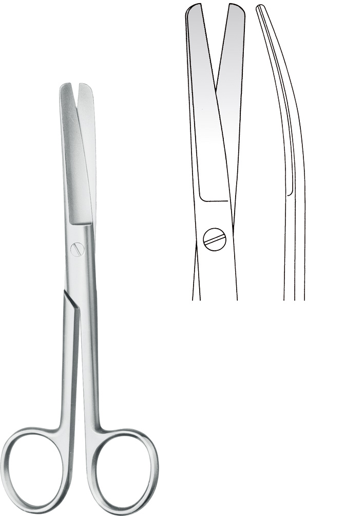 Operating scissors, blunt/blunt, curved