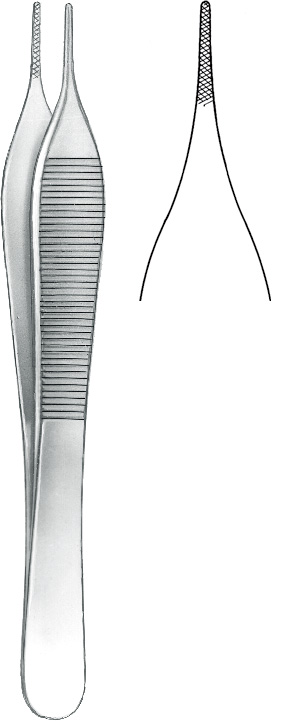 Dressing forceps, acc. to Mini-acc. to Adson