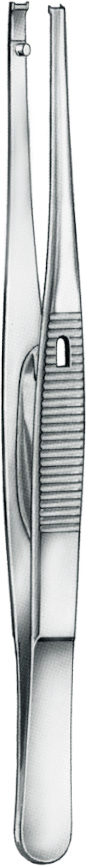 Clip applying forceps, with lock