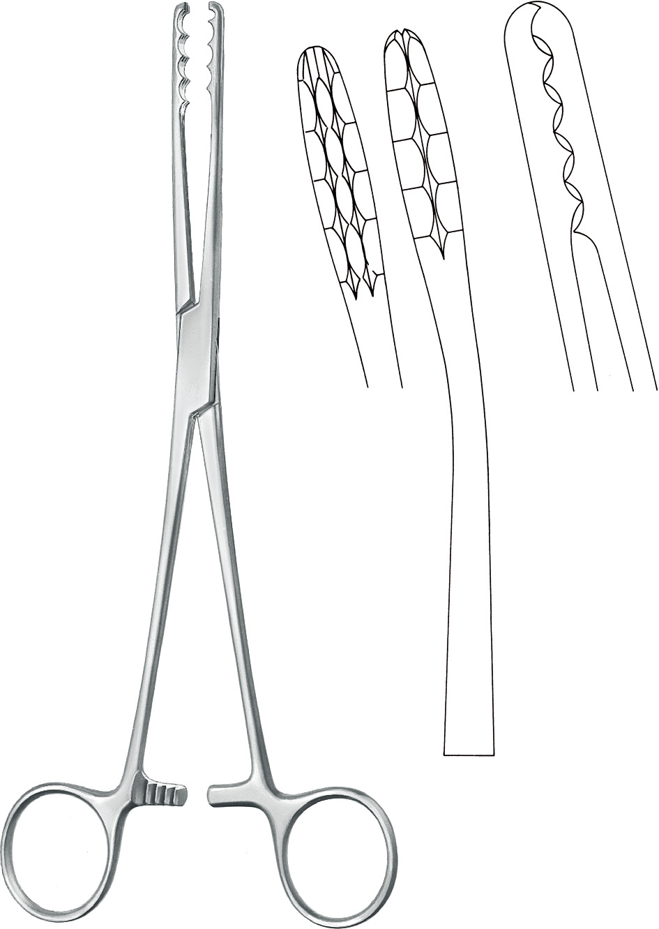 Tampon forceps, acc. to UlriCh, curved
