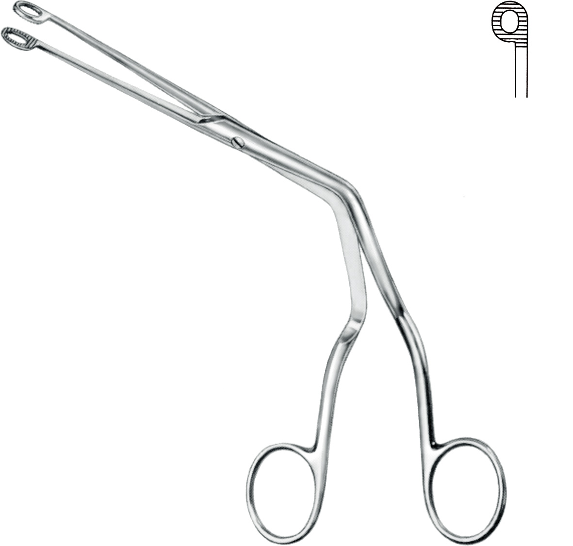 Catheter introducing forceps, acc. to Magill