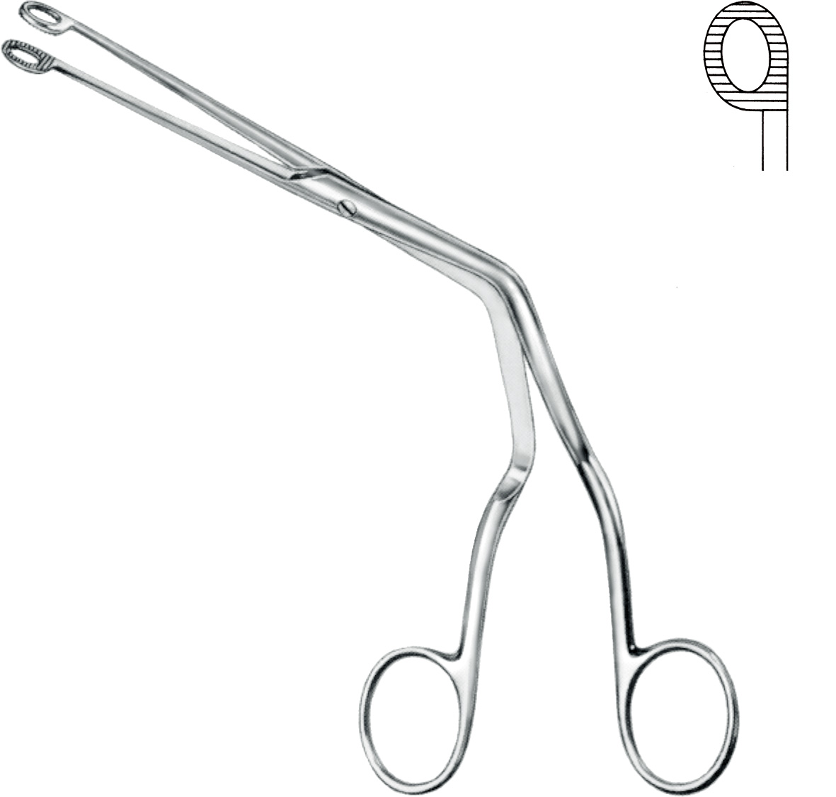 Catheter introducing forceps, acc. to Magill