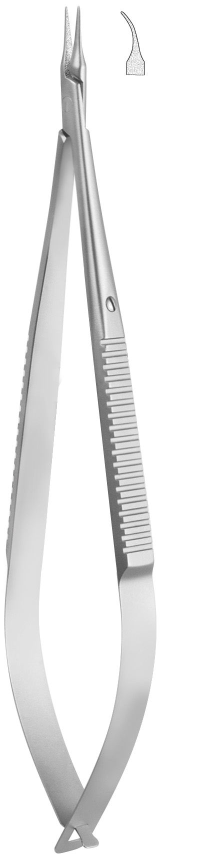 Micro needleholder, curved, without lock