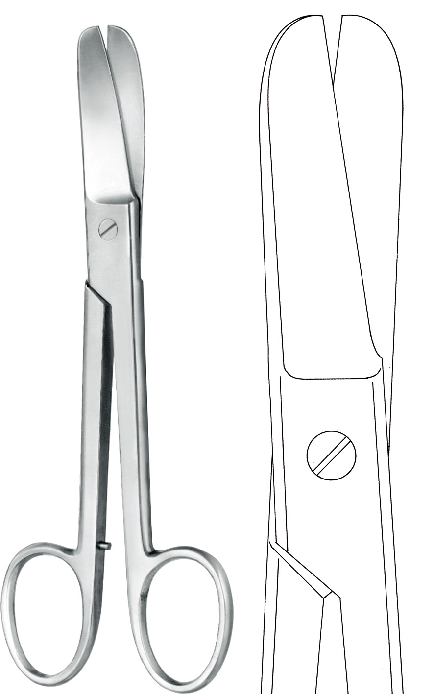Bandage scissors, acc. to Lorenz, curved