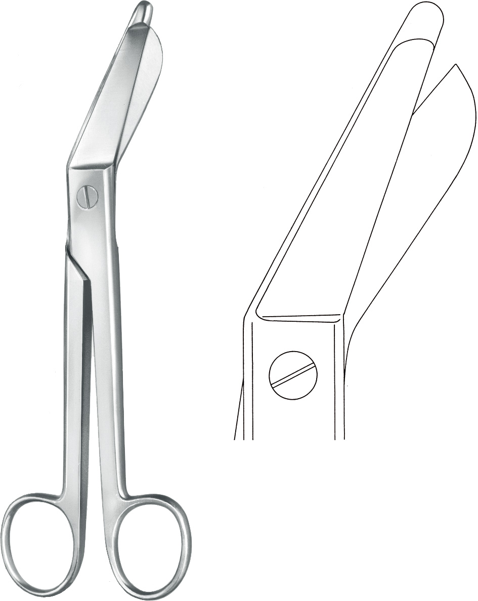 Plaster shears, acc. to EsmarCh, angled