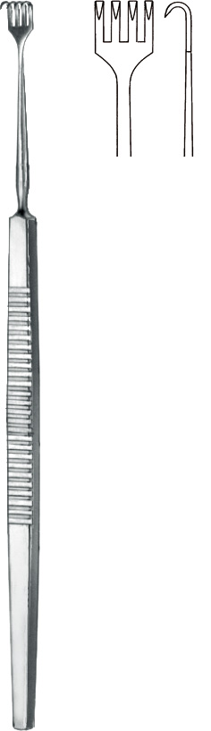 Face-lift hooklet, acc. to Kaye, 4 prongs