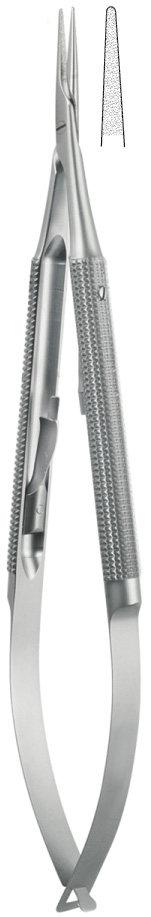Micro needleholder, straight, with lock
