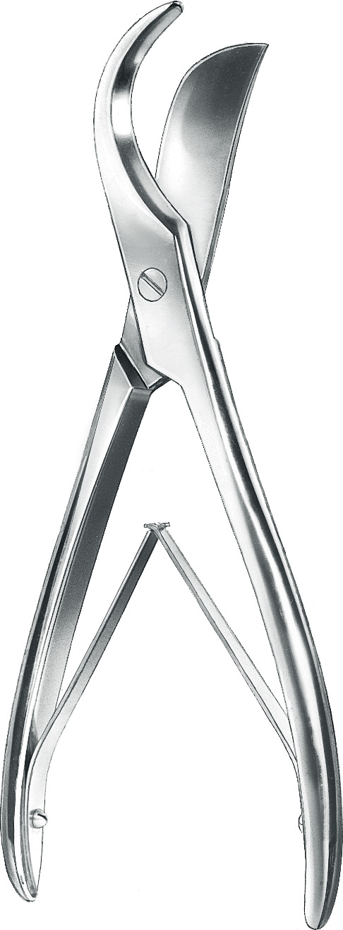 Bone shears, curved