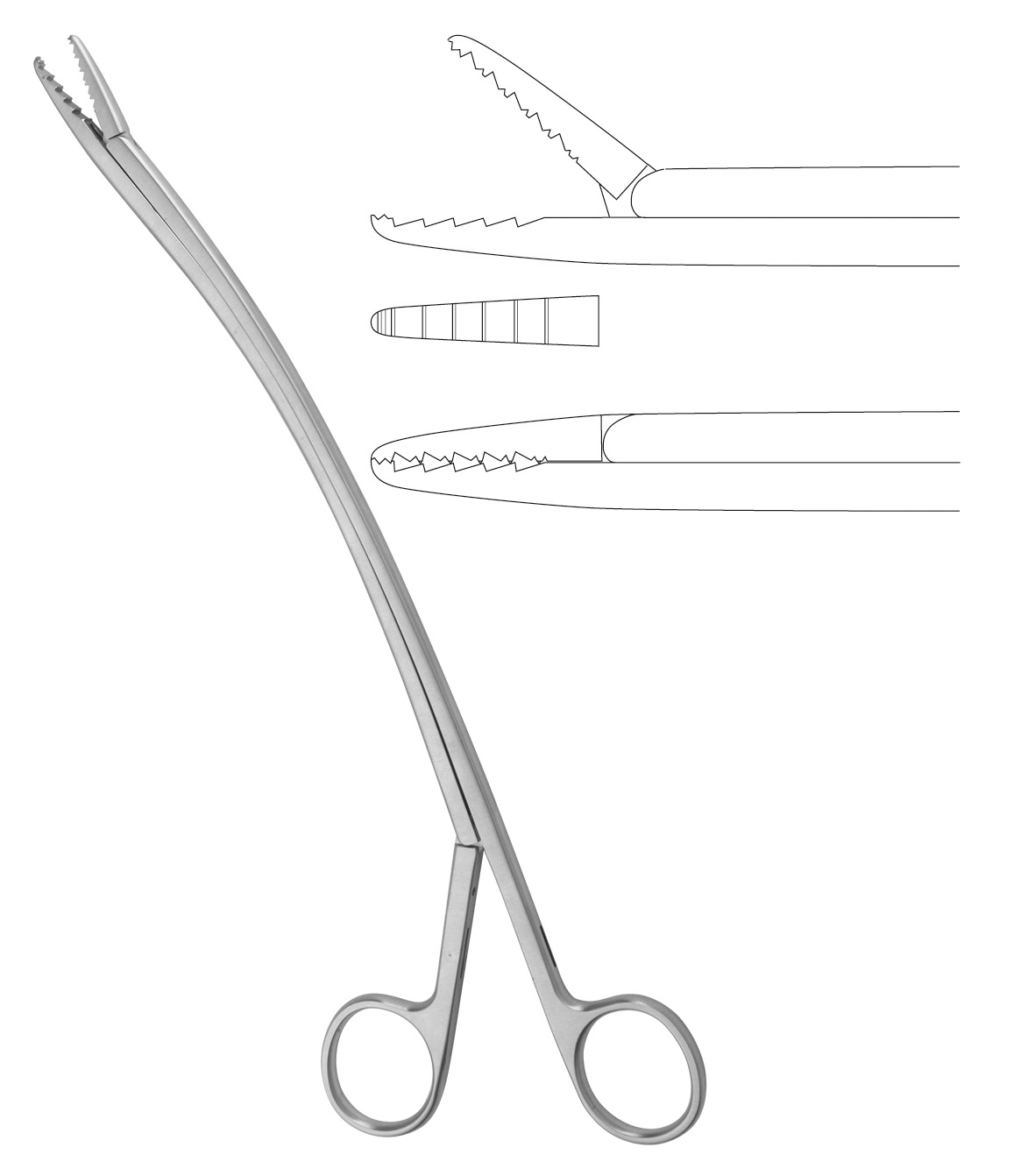 Drainage forceps, with lock